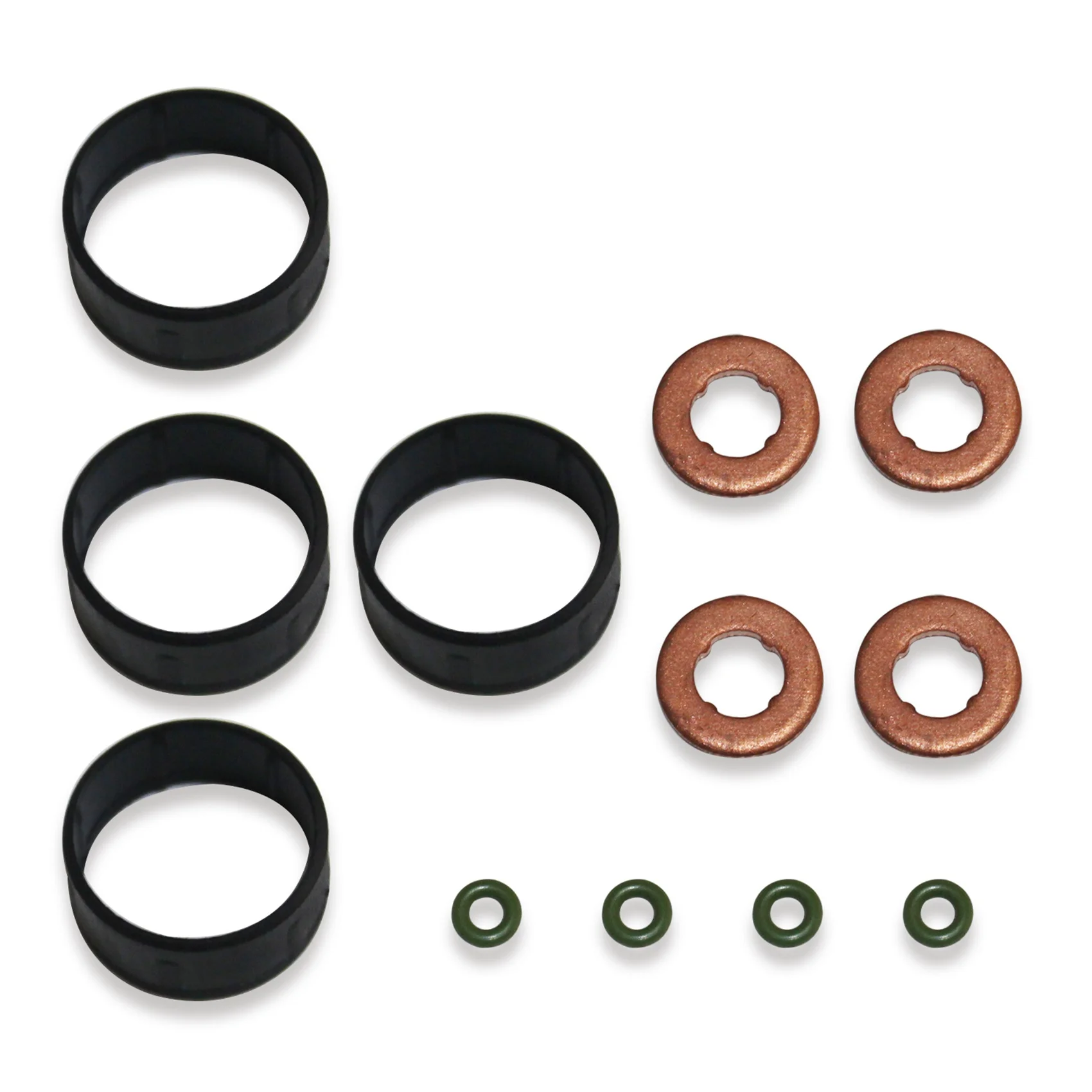 12 PCS Injector Seal Set 1204698 2S6Q-9F593-AC Rubber Fuel Injector Seal Set for Ford Fiesta 1.4 TDCi