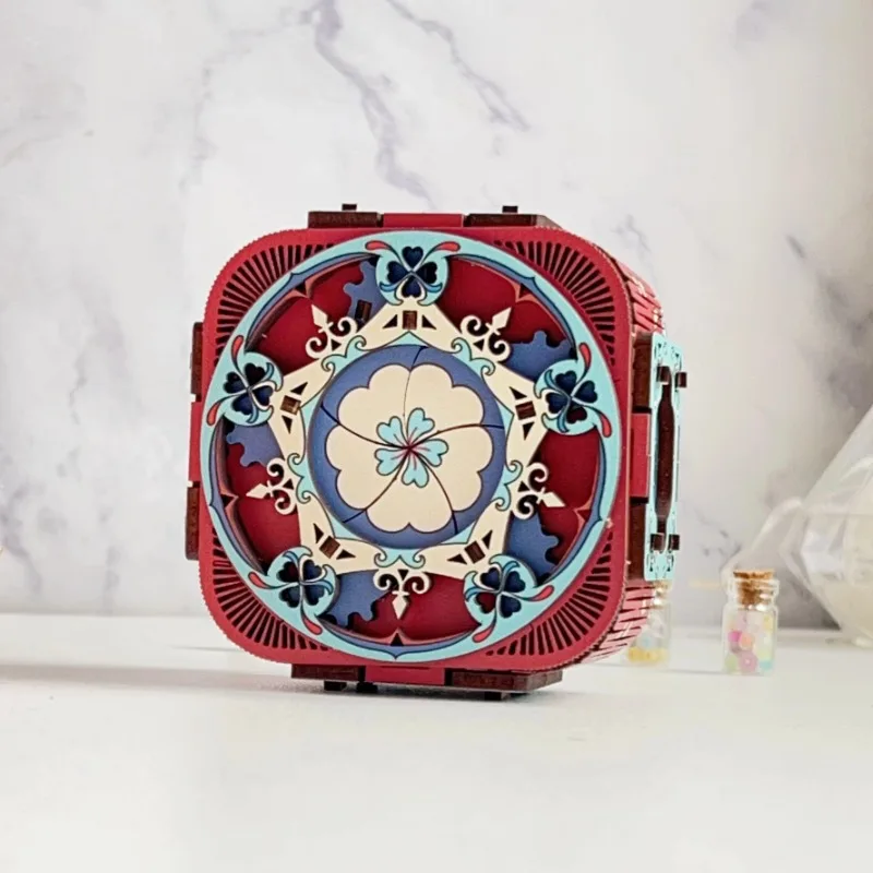 

Romantic Color Four-leaf Clover Jewelry Box Music Box 3d Stereo Puzzle Wooden Diy Music Box Puzzle Hand Assembled Gift