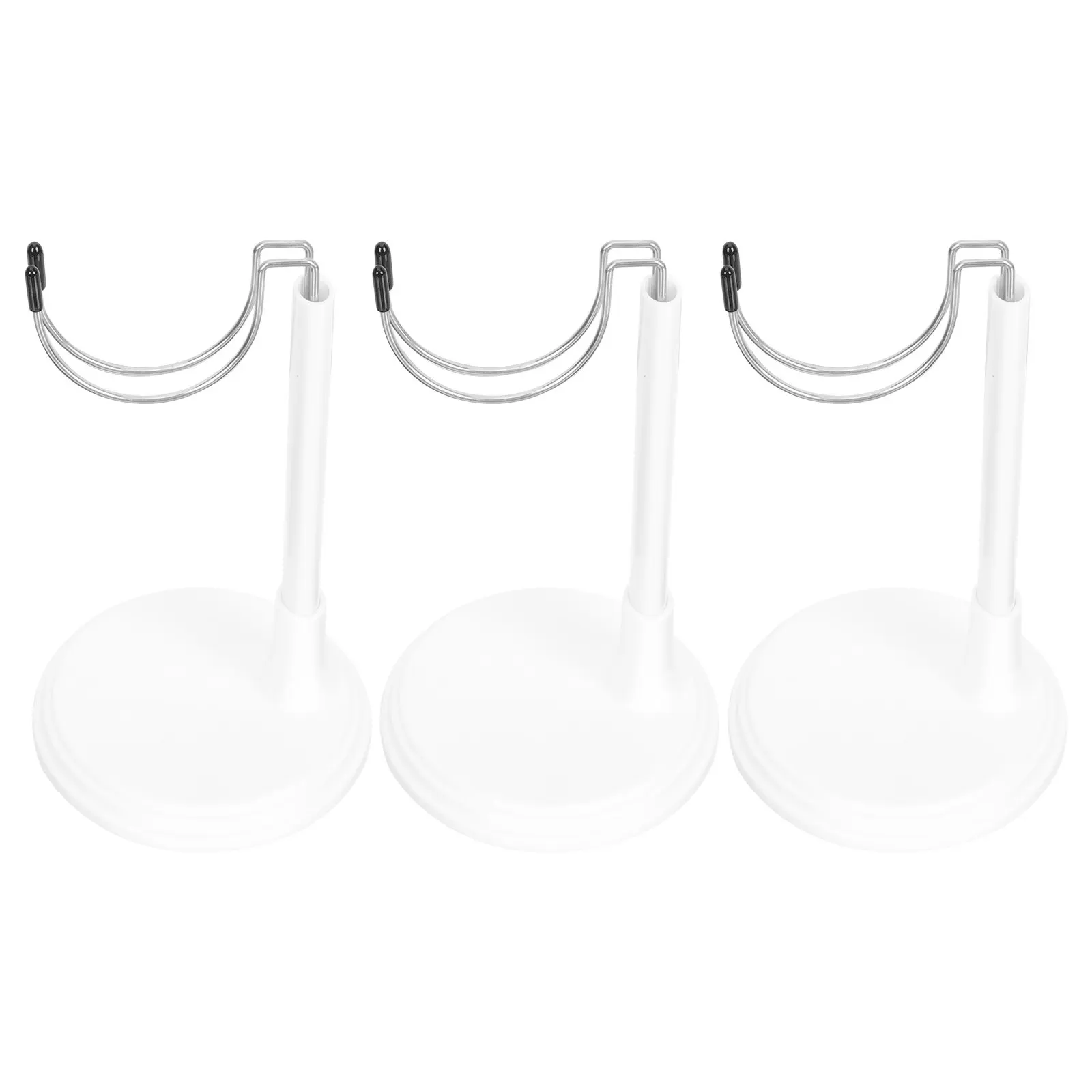 3Pcs Display Stands Support Racks Plastic Stainless Steel Stable Base Kids Room Display Holder Showcase Accessory