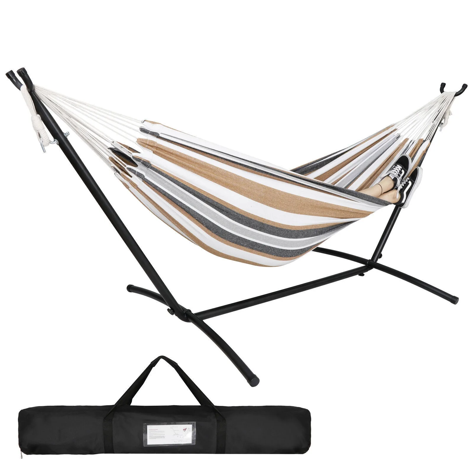 US9 foot portable hammock, heavy-duty steel frame, 2 people with suitcase, maximum 620 pounds-