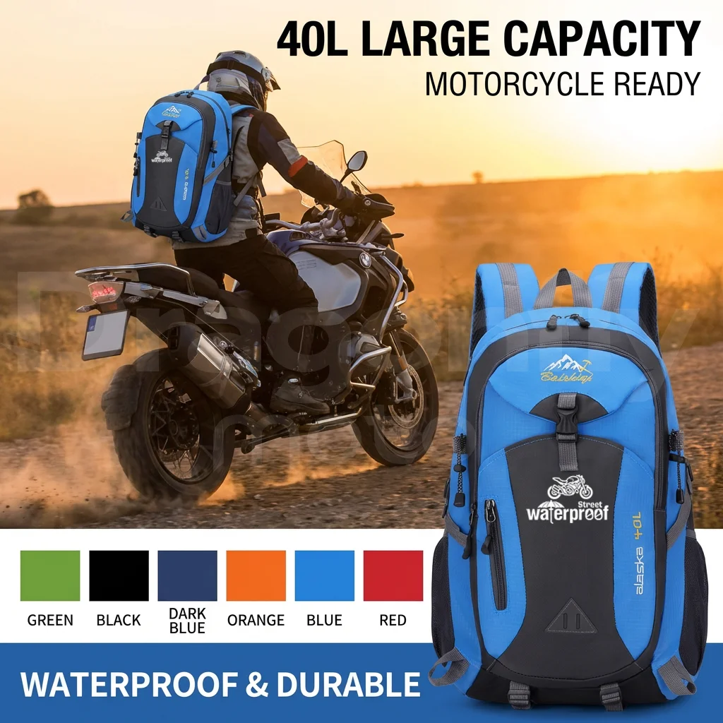 For Yamaha YZFR6 YZF R6 R6S 1999-2015 2005 2007 2010 Motorcycle 40L outdoor hiking bag sports bag leisure travel backpack large