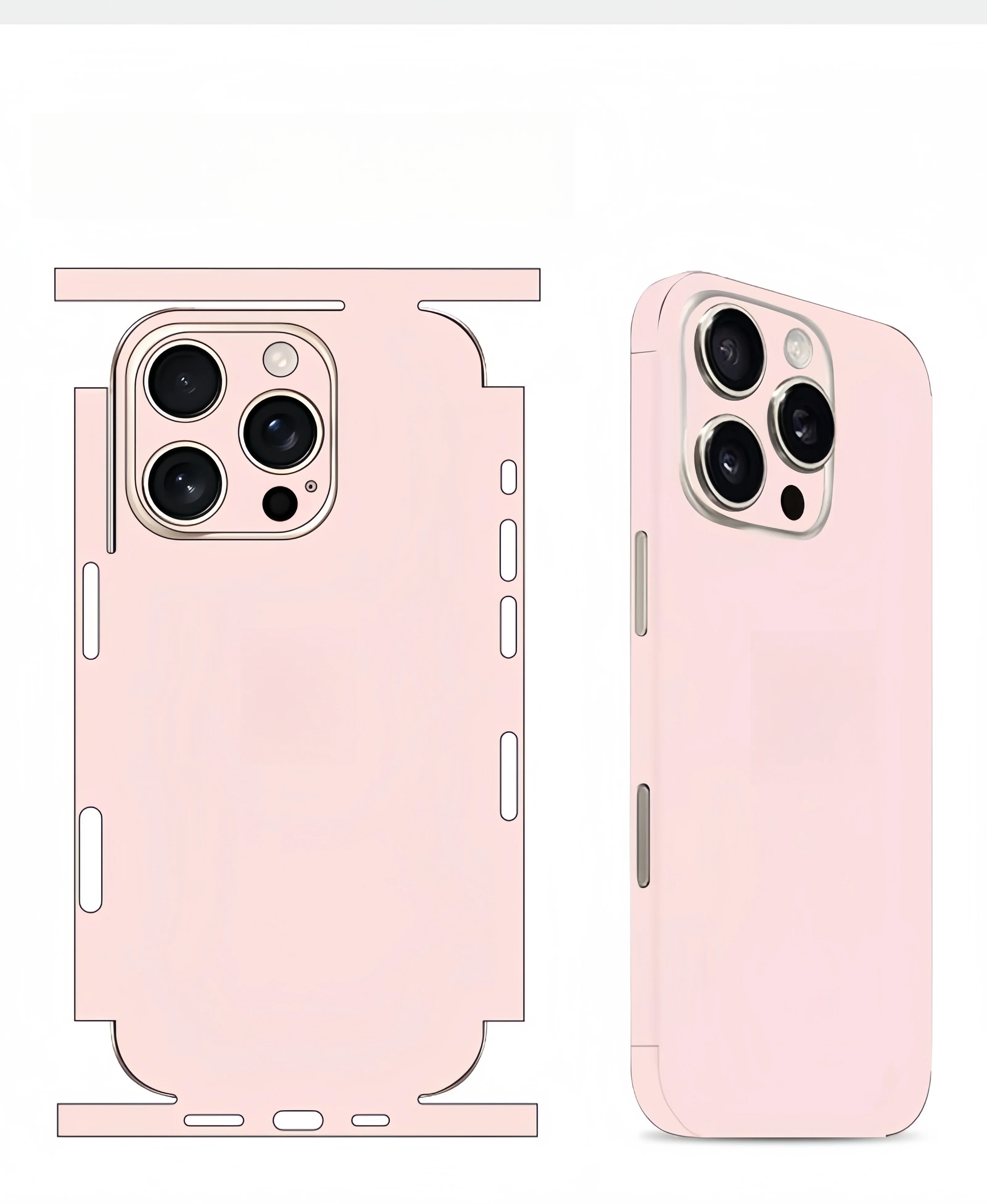 Plain Color Skin Wrap For iPhone 16 Pro Max Sticker 15 14 Plus Back Film 13 12 Mini Protective Decal Side Frame Back Protector