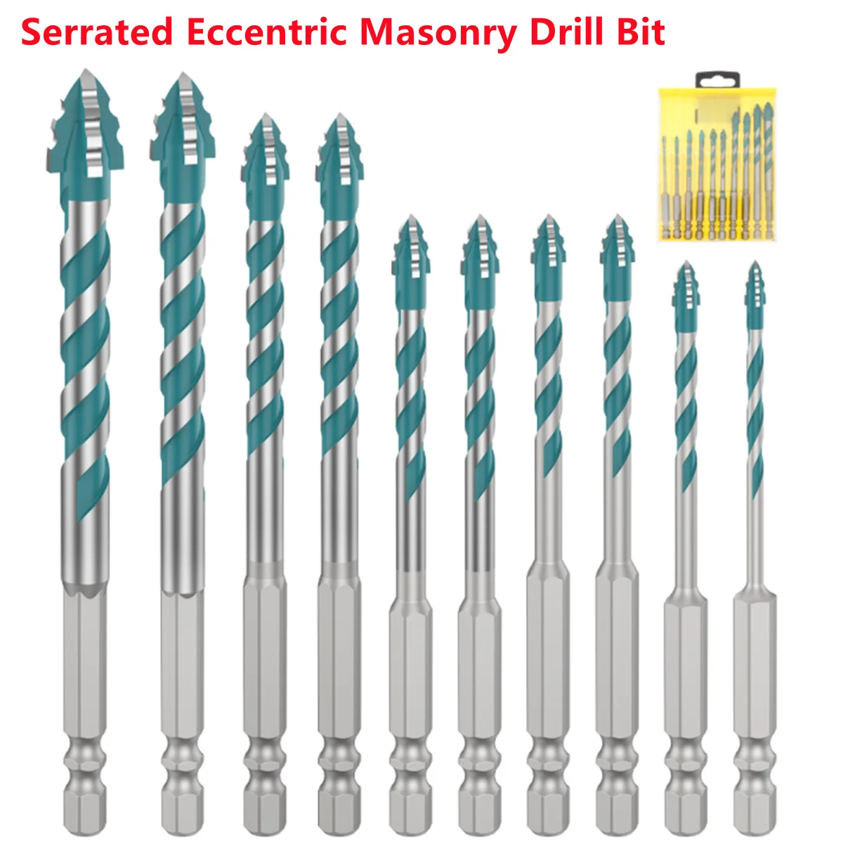 

3-12 мм четыре лезвия зубчатые эксцентриковые сверла для стеклянной плитки, бетона, металла и т. д. набор сверлильных инструментов, твердосплавные сверлильные инструменты