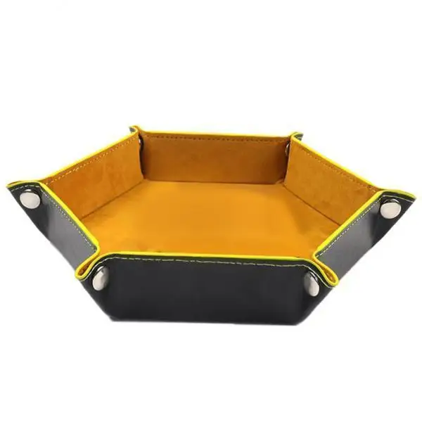 Portable Dice Hexagon Tray Box Collapsible Flannel Storage Mat for Coin Jewelry Key Candy Table Gaming Organizer