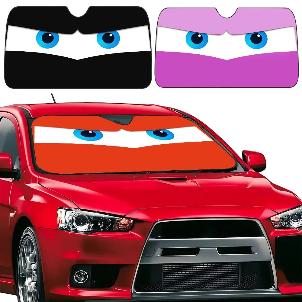 الكرتون عيون غاضبة مظلة السيارات الستائر الزجاج الأمامي نافذة أمامية قناع 70x130 سنتيمتر الشمس قناع الشمسية حماية منقوشة هدية الجدة سيارة #1