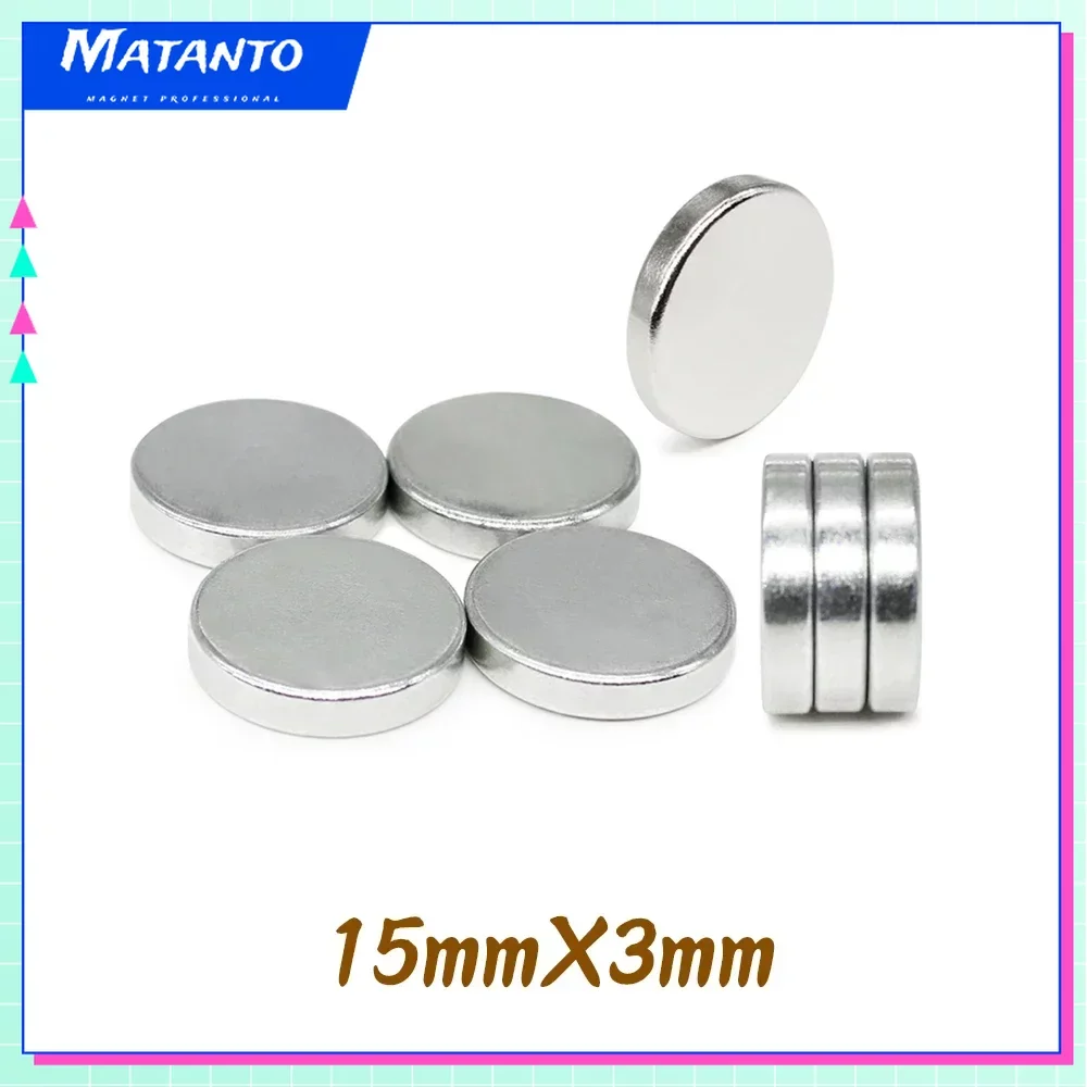 

10/20/50/100PCS 15x3mm Disc Rare Earth Magnet Bulk Round Magnetic Sheet Super Strong Fridge Magnet N35 Neodymium Magnets