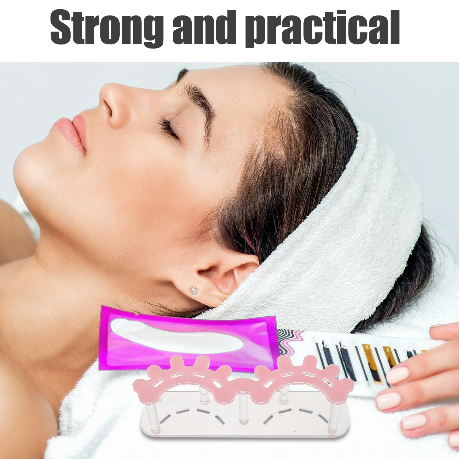 

8 Slots Acrylic Eyelash Tweezer Stand Secure Multi-Hole Organizer for Salon Tabletop Efficient Makeup Tool Management System