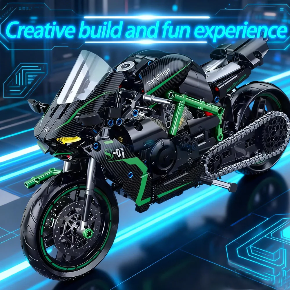 IN STOCK City Motorcycle Technical DIY Blocks Motorbike Model MOC Sets Bricks Birthday Gifts for friend Adult Toys 1:8