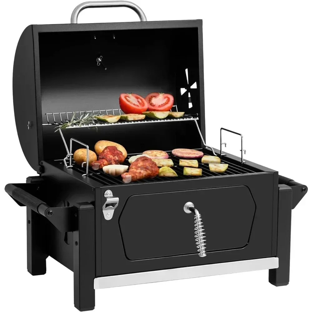 

Portable Charcoal BBQ Grill,Compact Outdoor Tabletop Charcoal Picnic Tailgate and Campsite BBQ Cooking Barbecue Grills