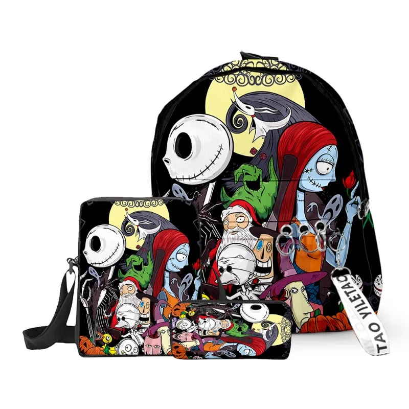 3-delig The Nightmare Before Christmas Creatieve schattige basisschoolleerlingen Schooltas Rugzak Etui Schoudertas