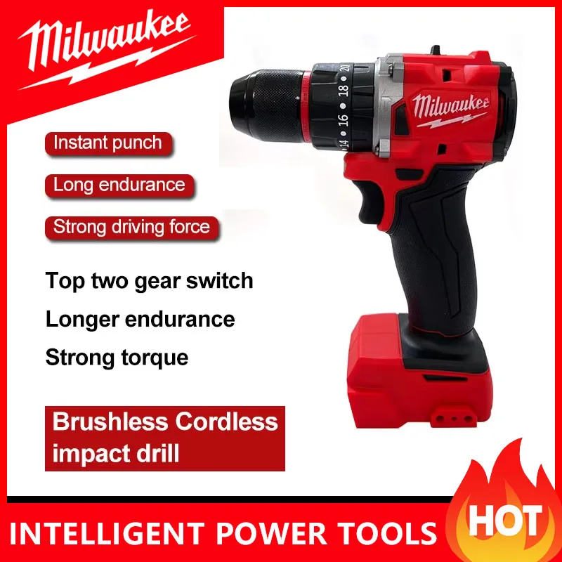 ميلووكي مثقاب كهربائي صغير 150N.m مثقاب صدمي لاسلكي بدون فرش لفريق الديكور يستخدم لأداة طاقة البطارية 18 فولت