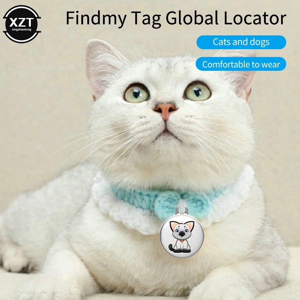 GPS Pet Locator Pet Tracker Cat Dog Anti-Loss Positioning Device AirTag Same Model Bluetooth-compatible Locator for Android Ios