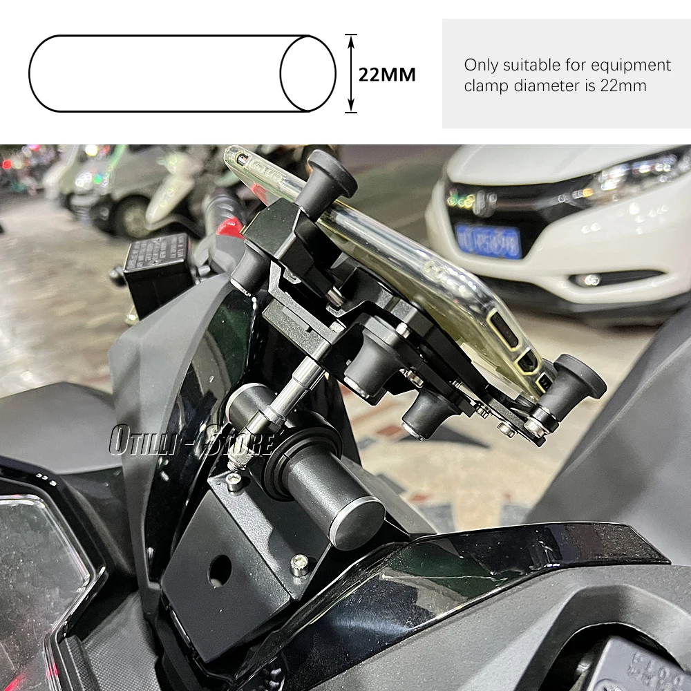 Soporte para teléfono móvil y GPS, 22mm, para Honda Forza 350, Forza350, FORZA 350, FORZA350, NSS350, 2021, 2022, 2023