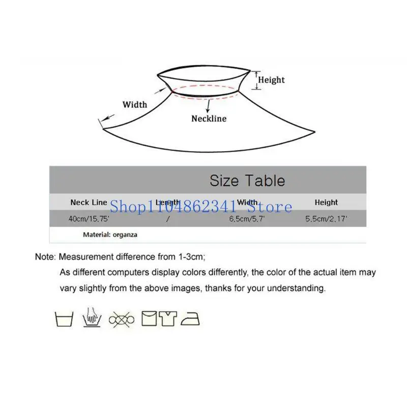 5asd Ruffled Collar Girls Clothes Accessory Victorian Collar Lapel Medieval Cosplay