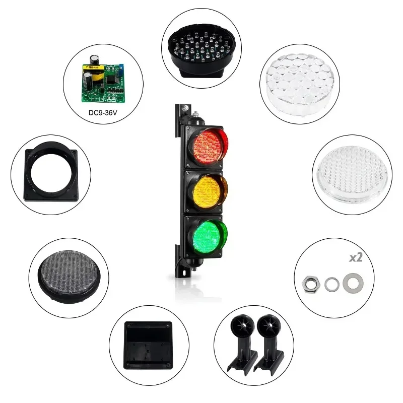 

Value for money Available Outdoor AC85-265V(4 Inch) Traffic Light, Red Yellow Green Traffic Signal Light Led
