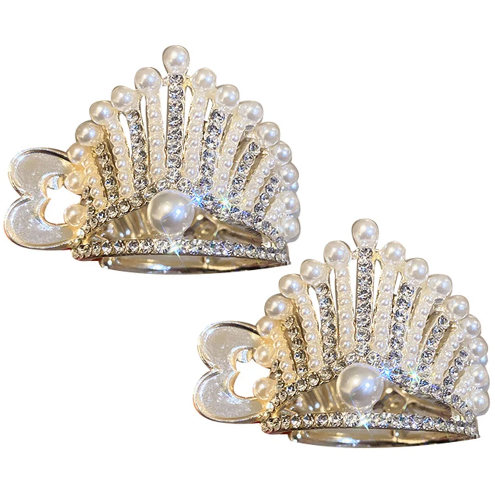 

2Pcs Hairpins Rhinestone Ponytail Clips for Women Medium Jaw Thick Claw Accessories Party Daily Use Thin Thick Hair
