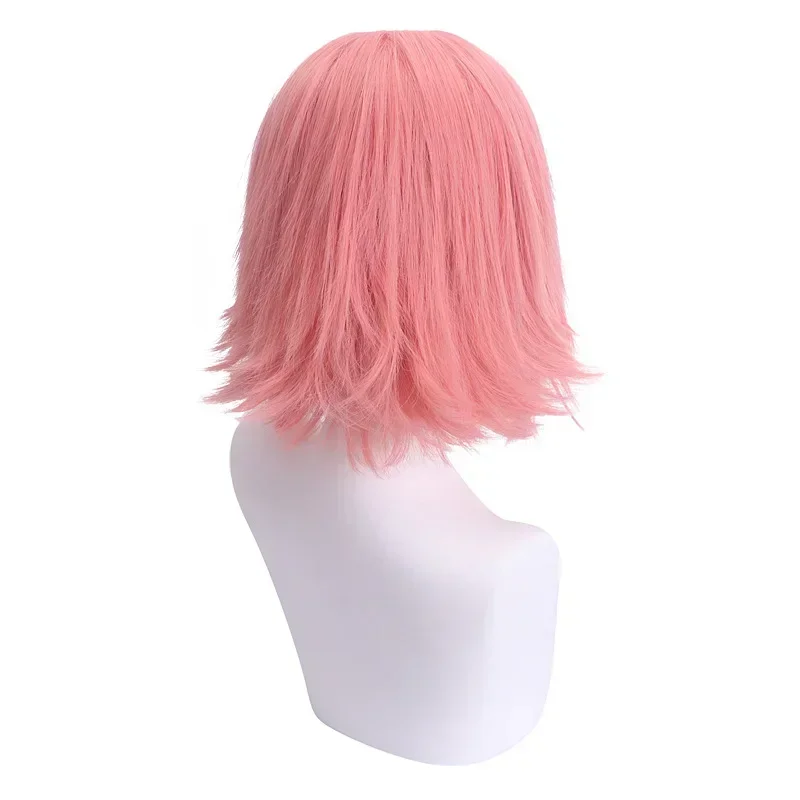Anime haruno sakura cosplay perruque courte rose résistant à la chaleur cheveux synthétiques anime cosplay perruques de