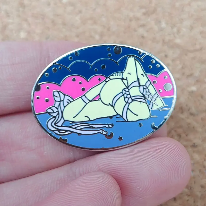 Sexy Girl Monn Anime Brooch For Backpacks Enamel Pin Metal Brooch Pin For Women Badges Pin Brooches Jewelry Accessories