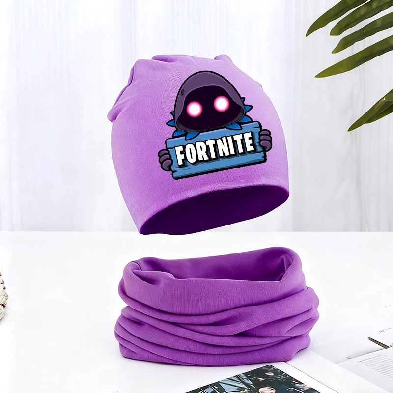 Fortnites algodão bebê chapéu cachecol conjunto para 1 a 3 anos de idade outono inverno meninos meninas gorros boné ao ar livre quente chapéu do bebê conjunto natal