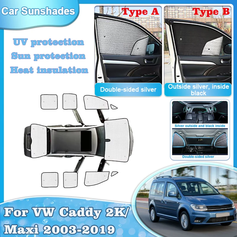 

Coverage Sunshades For Volkswagen VW Caddy 2K Maxi 2013-2019 Window Visors Car Sunshade Windshield Sun Shade Curtain Accessories