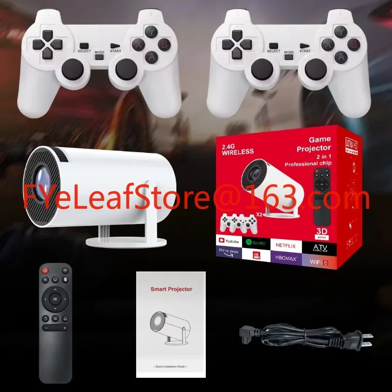 

3D Gaming Projector 2 in 1 F300 Controller Gamepad Android 11 5G WIfi Playstore Home Theater Outdoor 4k Portable Mini Projector