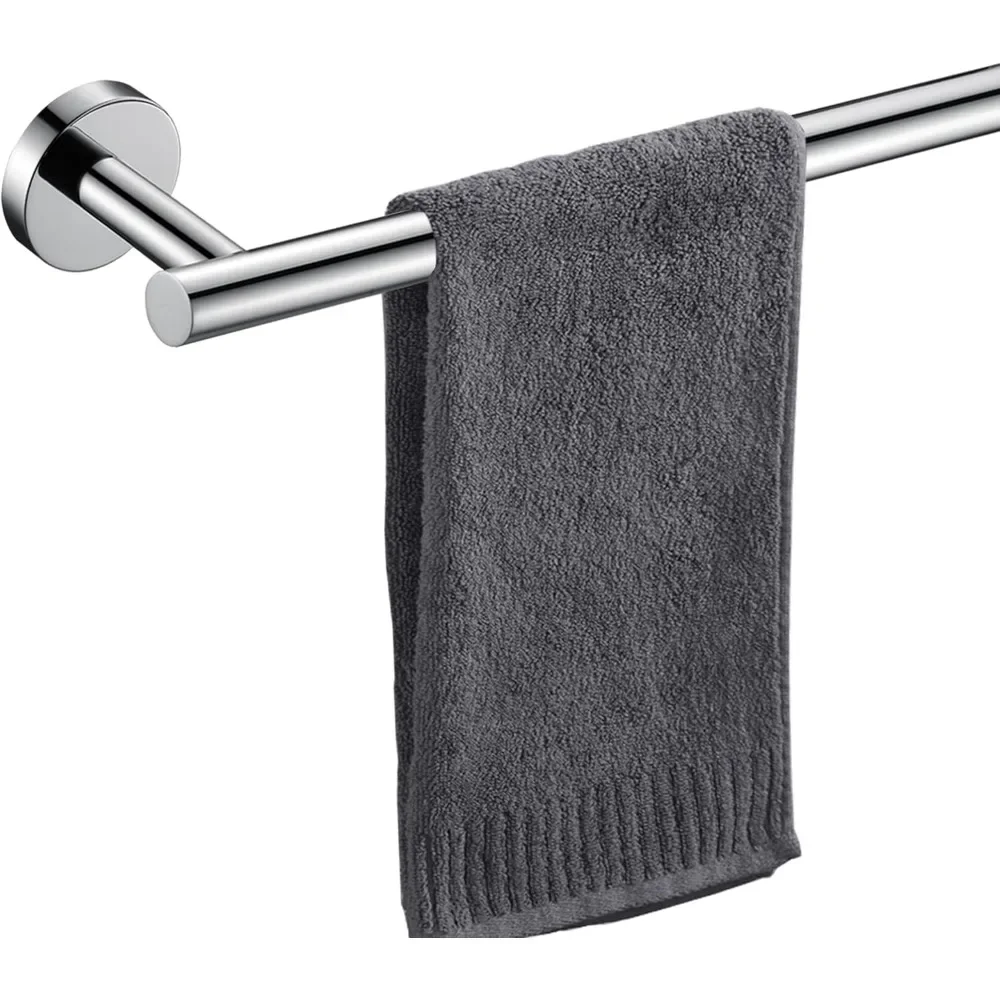 

33 Inch Polished Chrome Wall Mounted Towel Bar SUS304 Stainless Steel Round Rod Holder for Bathroom Kitchen Heavy Duty
