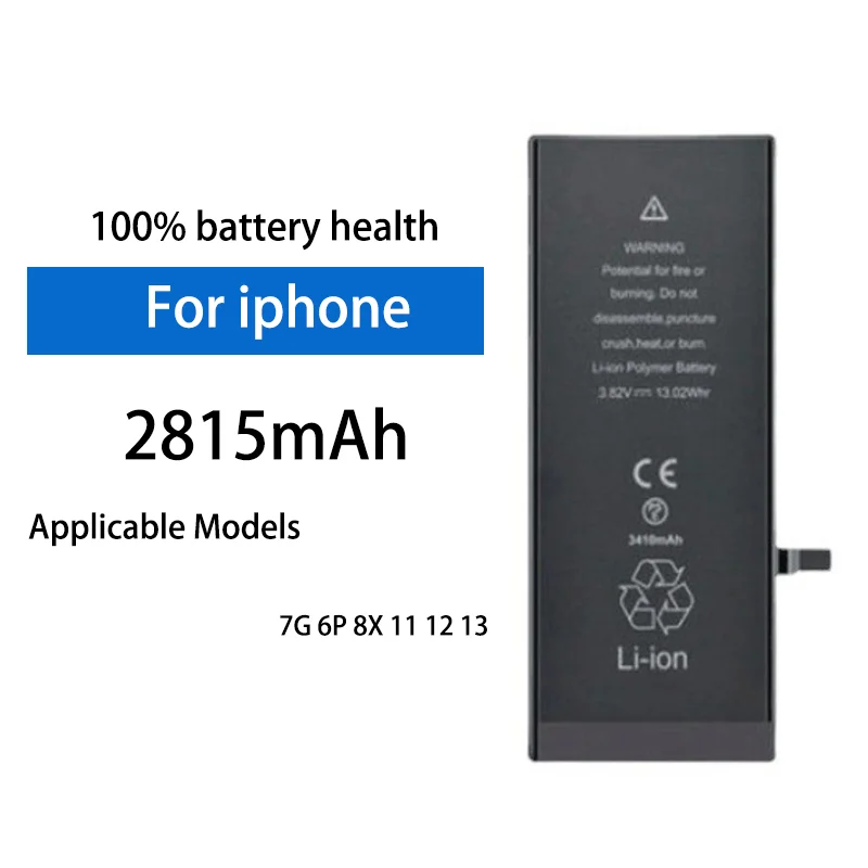 

2815mAh 3969mAh High Capacity Lithium Battery For Apple iPhone 4 5S 6 6S 6P 7 8 X 11 12 13 Zero Cycle Built-in Replacement