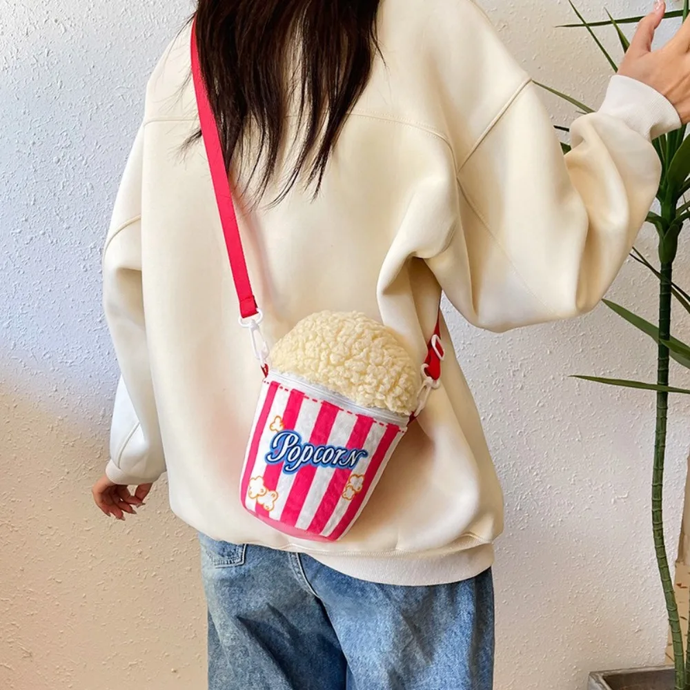 Cute Vintage Popcorn Bucket Bag Portable Casual Small Popcorn Sling Bag Adjustable Strap Versatile Coin Purse image 5