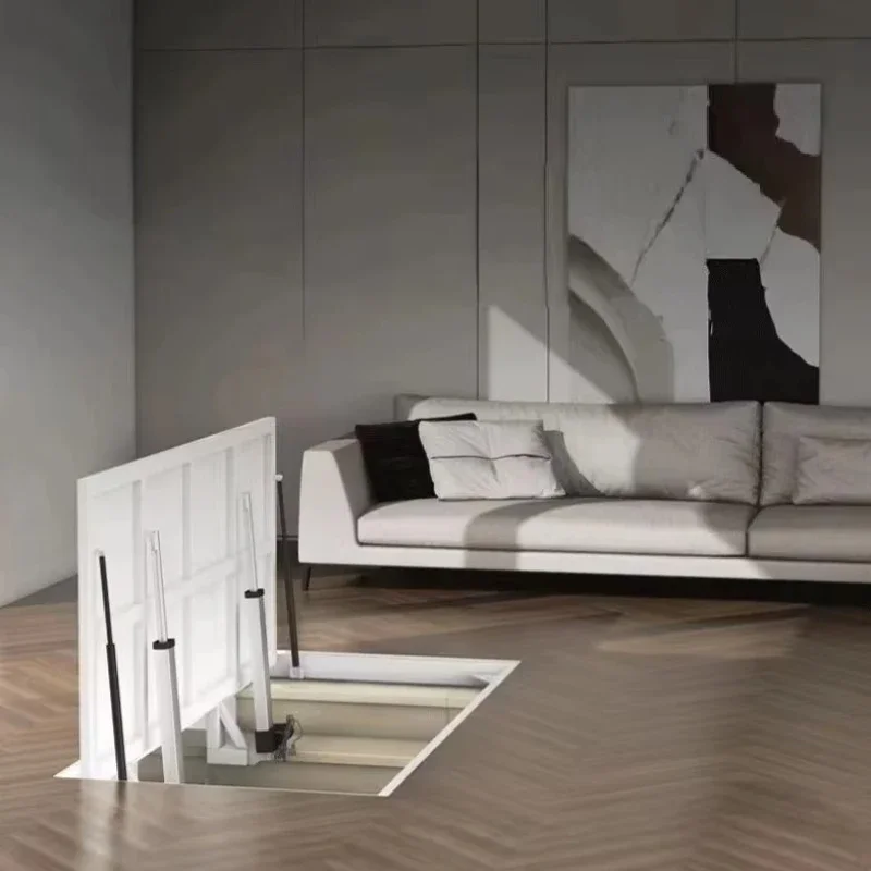 Steel Basement Concealed Cellar Door Electric Tile Floor/Wall Concealed Sliding Door System Trapdoor