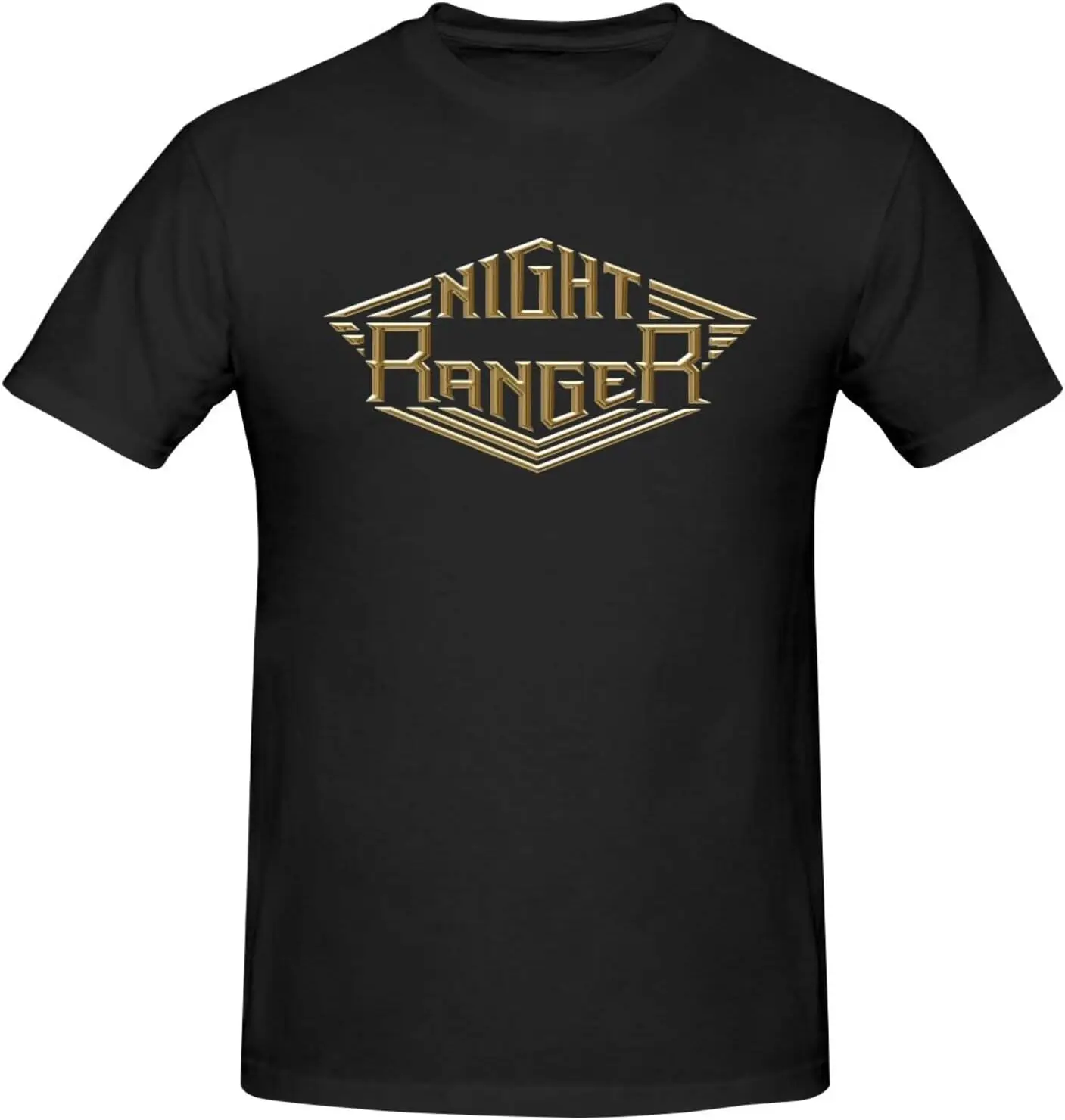 Night Ranger Logo Shirt Men's Crew Neck Short Sleeve T Shirt Fashion Graphic Tees Tops Deep Heather