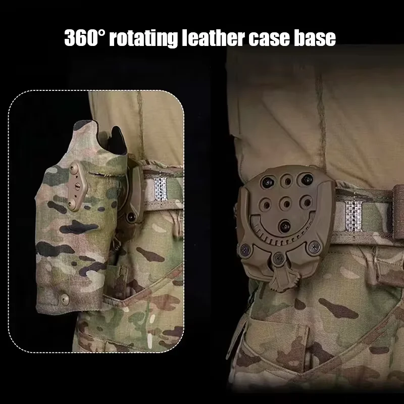 Adaptateur pour étui de chasse, Base d'adaptateur pour étui rotatif à 360 degrés, peut être installé sur les bandes tactiques et les sangles