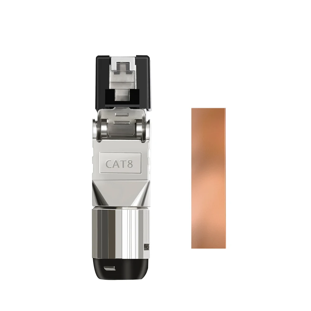 Connecteurs RJ45 ZoeRax Cat8 Cat7 Cat6A, fiches de terminaison modulaires blindées sans outil, 2000 MHz, câble LAN 40G pour câbles 22AWG-24AWG