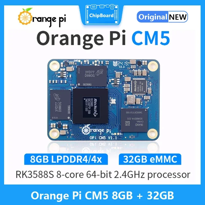 Orange Pi-Módulo de computadora CM5, 8GB de RAM, 32GB, EMMC, DDR4, Rockchip RK3588S, WiFi, Bluetooth, BLE Orange, placa central CM5