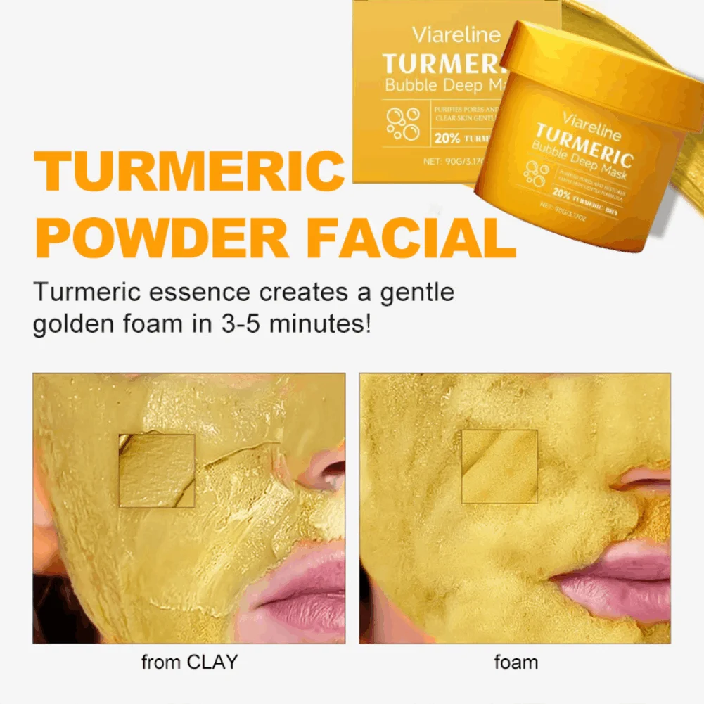 Holy Basil Sparking Bubble Mask Rich in Turmeric Extract Moisturizing Removes Blackheads Whiteheads Improve Uneven Skin Tone