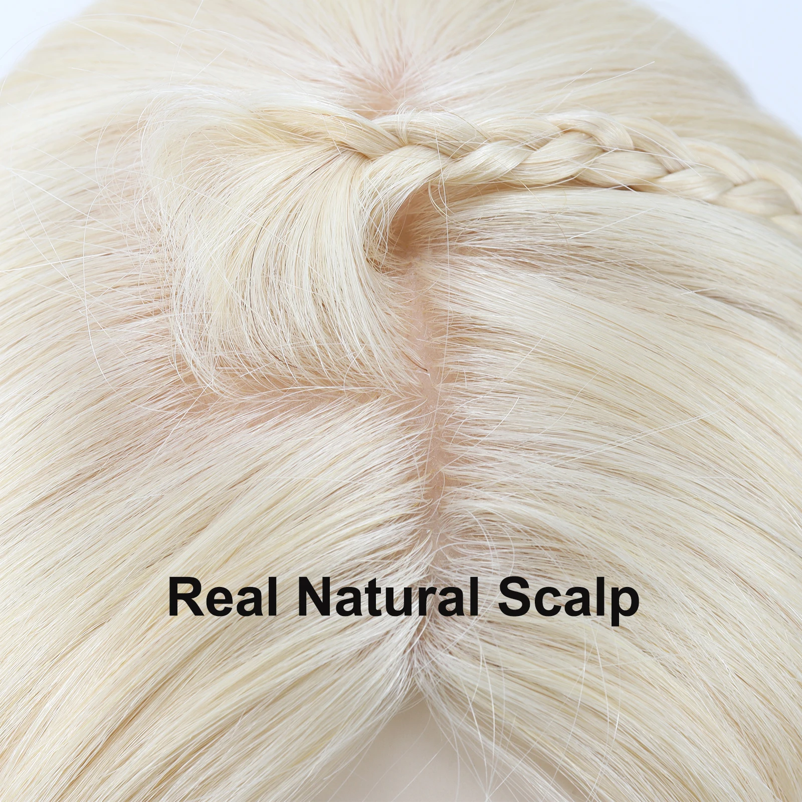 15x16 سنتيمتر الحرير العلوي توبر مع مقاطع في 22 بوصة شعر بشري ريمي حقيقي الشعر المستعار للنساء # 613 جلد حريري أشقر فاتح لفروة الرأس الطبيعية #5