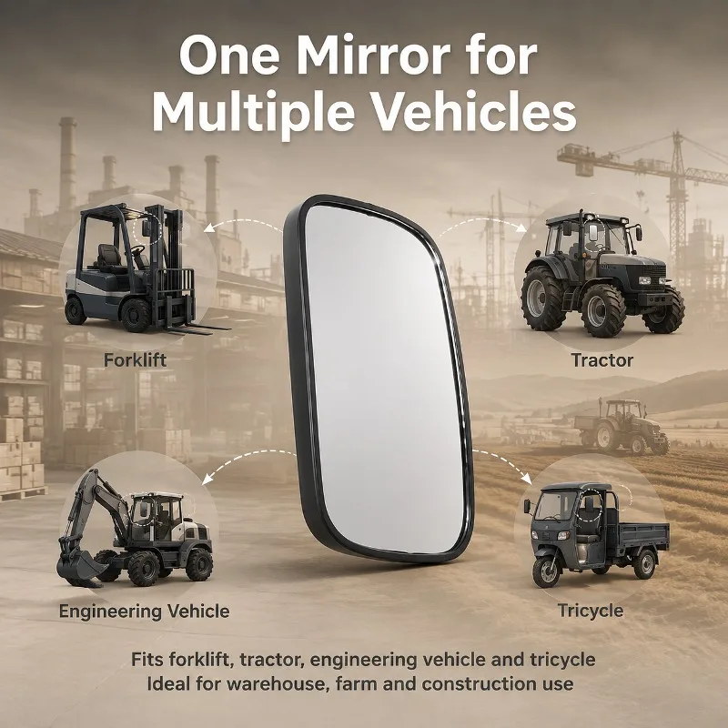 A Pair Forklift Parts Reversing Mirror Rear View Reflector EQ140 H24C2-40901 Replacement Loader Forklift Tractor Rearview Mirror