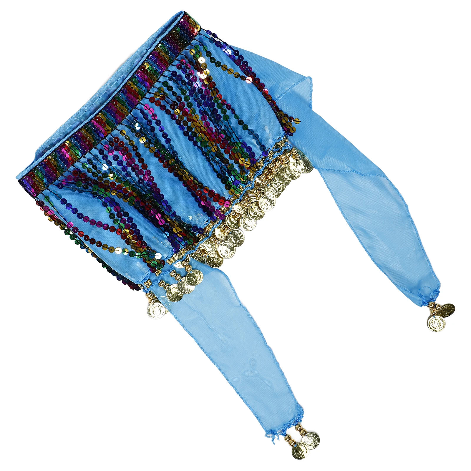 

Chiffon Sequin Belly Dancer Hip Scarf Adjustable Waist Coin Belt Dance Waistband Costume Accessory Belly Dancer Hip Scarf
