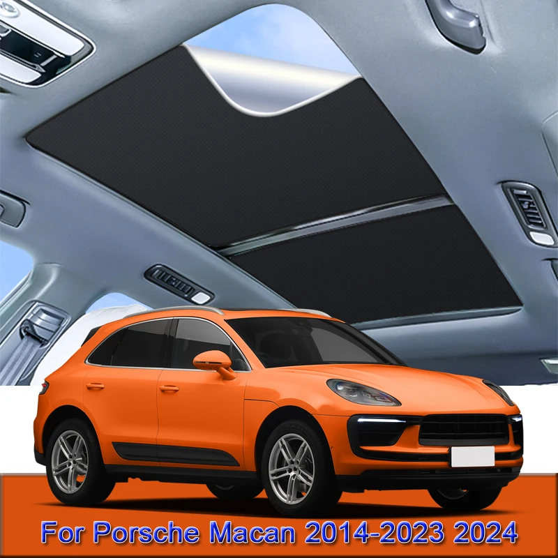 

For Porsche Macan 2014-2023 2024 Car Electrostatic Adsorption Sunroof Sunshade Heat Insulation Skylight Sticker Auto Accessories