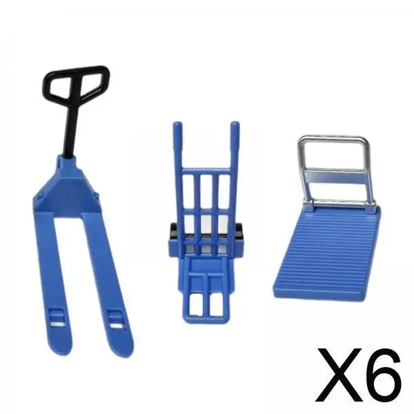 

6x Dollhouse Miniature Models Children's Technology Vehicle 1:12 Accessory Set Movable Tools Model Toy Tools Car Model