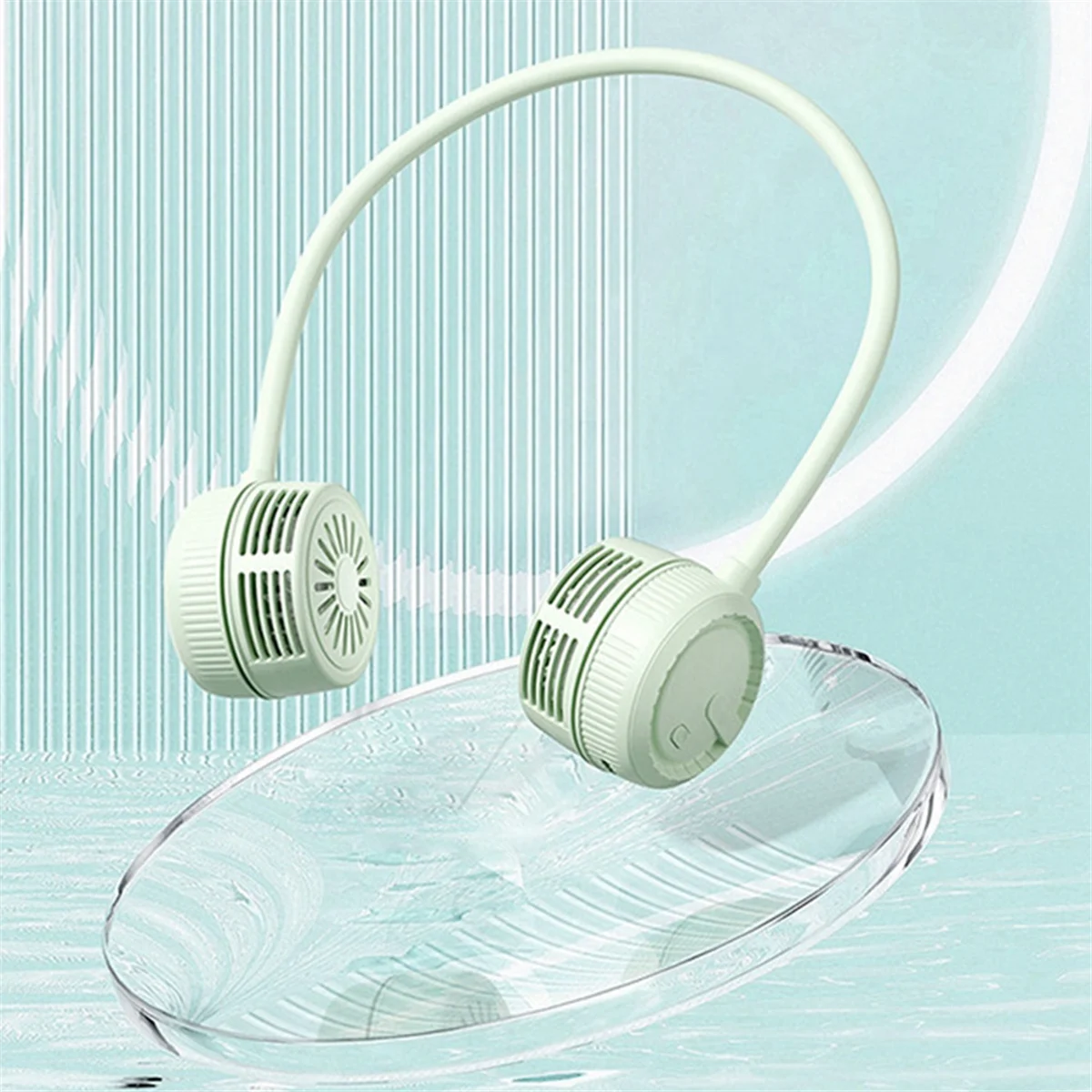 ventilador Ventilador de cuello portátil Manos libres Recargable - 3 velocidades, Carga rápida tipo C, Diseño plegable silencioso, para viajes, deportes