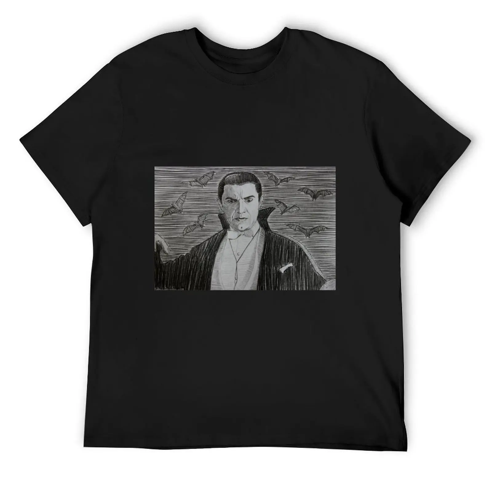 

Bela Lugosi Dracula Pencil Drawing T-Shirt oversized t shirt anime figures oversized graphic tee sublime men clothing