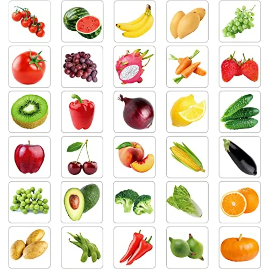 600 Pcs Fruits Vegetable Stickers for Photos Garden Realistic Food Fruit Stickers for Teachers Theme Party Favor Fruits Vegetab