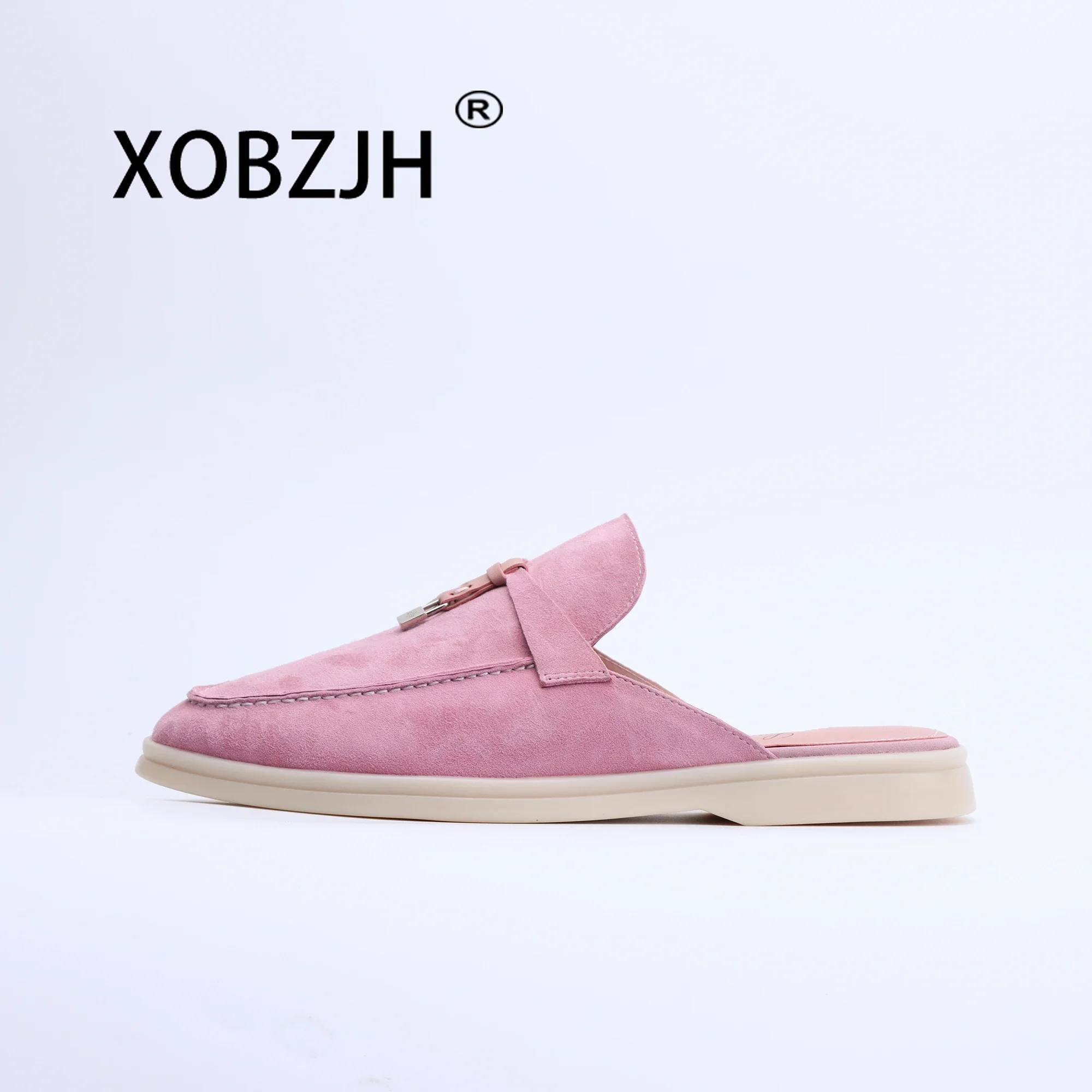 No Logo-Luxury Designer Tassel Suede Leather Loafers for Women 2025 Slip On Slippers Flat Shoes Work Walking Shoes High Quality