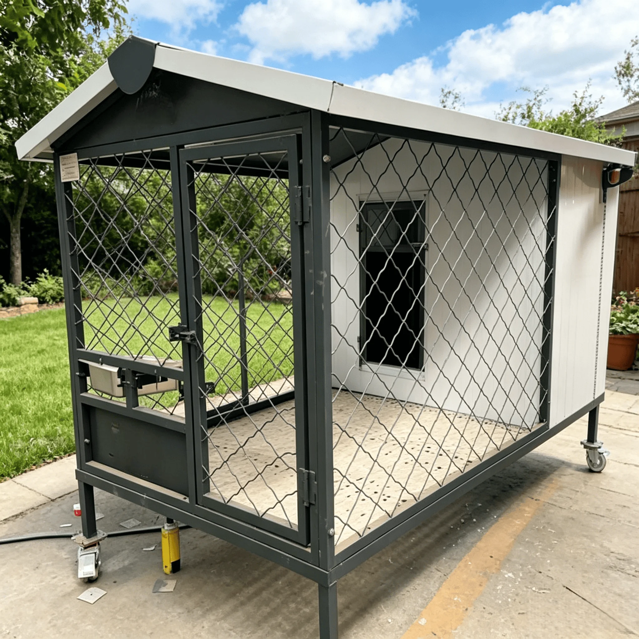 Small To Medium Dogs Outdoor Dog Kennel With Run Mobile Waterproof Dog House With Wheels Compact Design