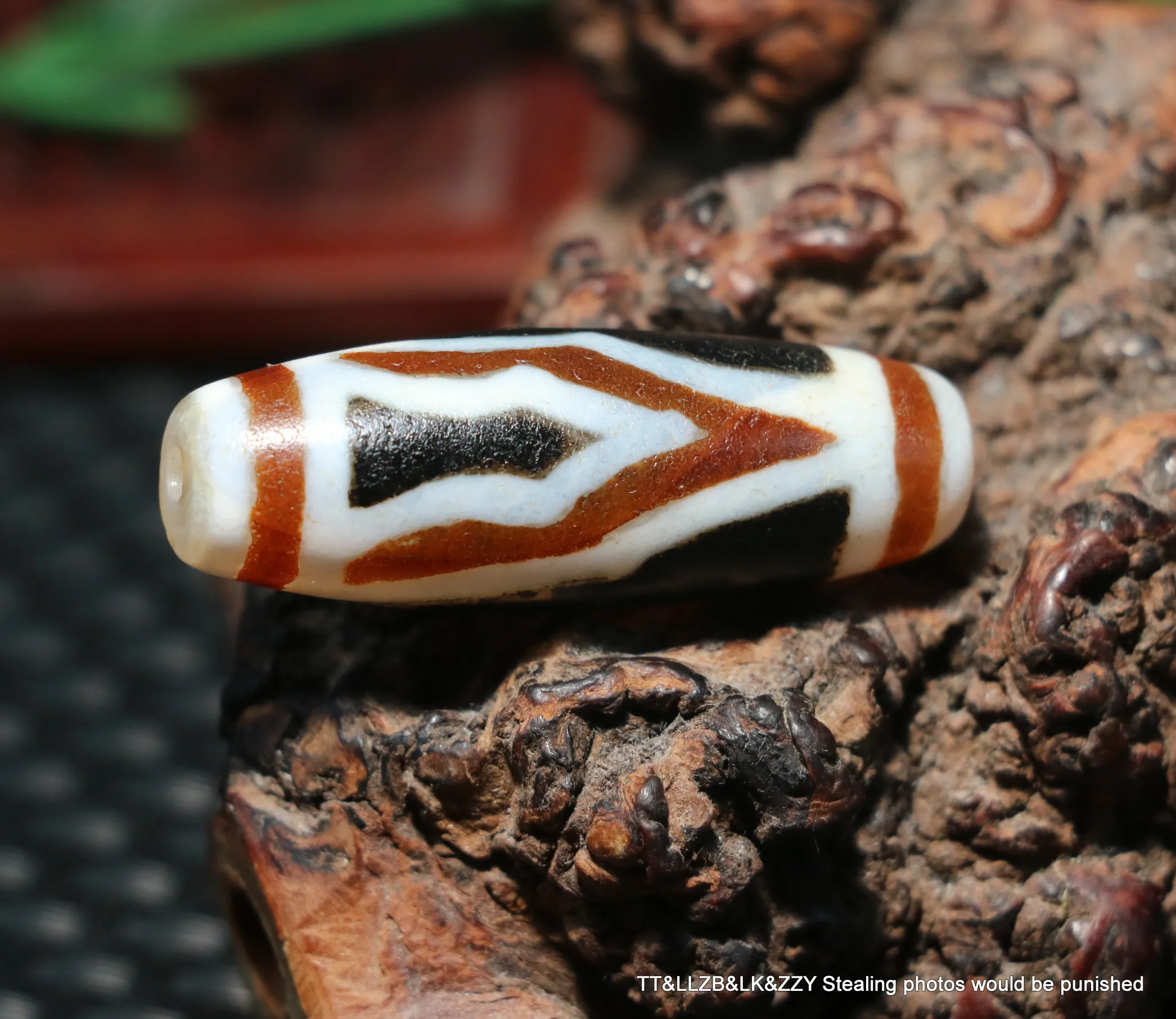 Magic Energy Tibetan Old Agate 3 Color One Eyed Peak Dzi Bead Pendant Amulet $$ UPD220102A15