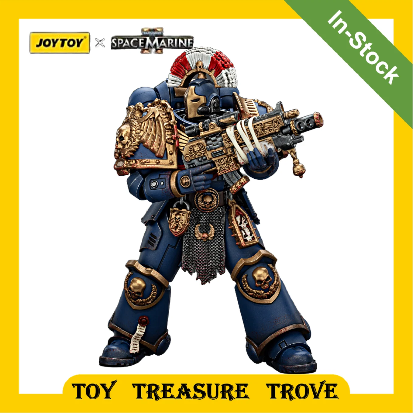 

Фигурки JOYTOY 40k 1/18, ультрамарин, реликвия, доспехи Secundus с болтом стрелкового оружия, винтовка