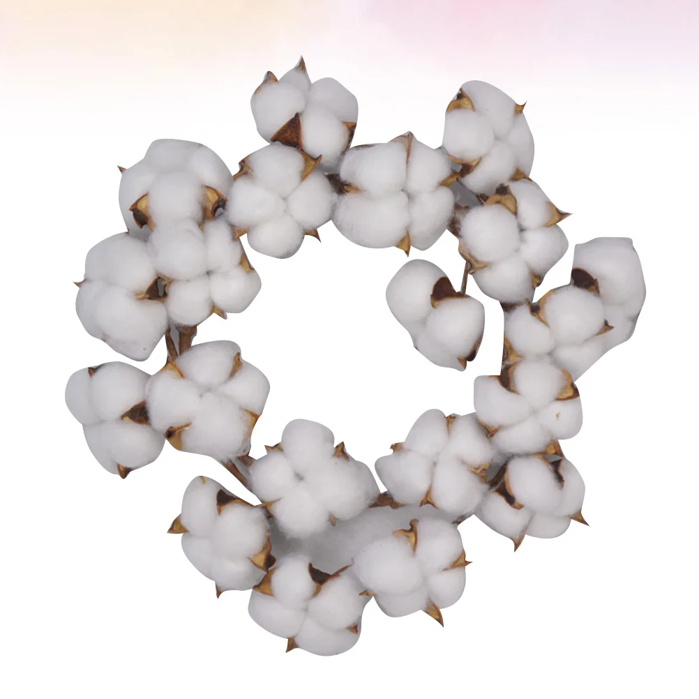

10inch Cotton Flower Garland Decorative Dried Flower Wreath for Door Wall Window Hanging Home Garland Photo Prop