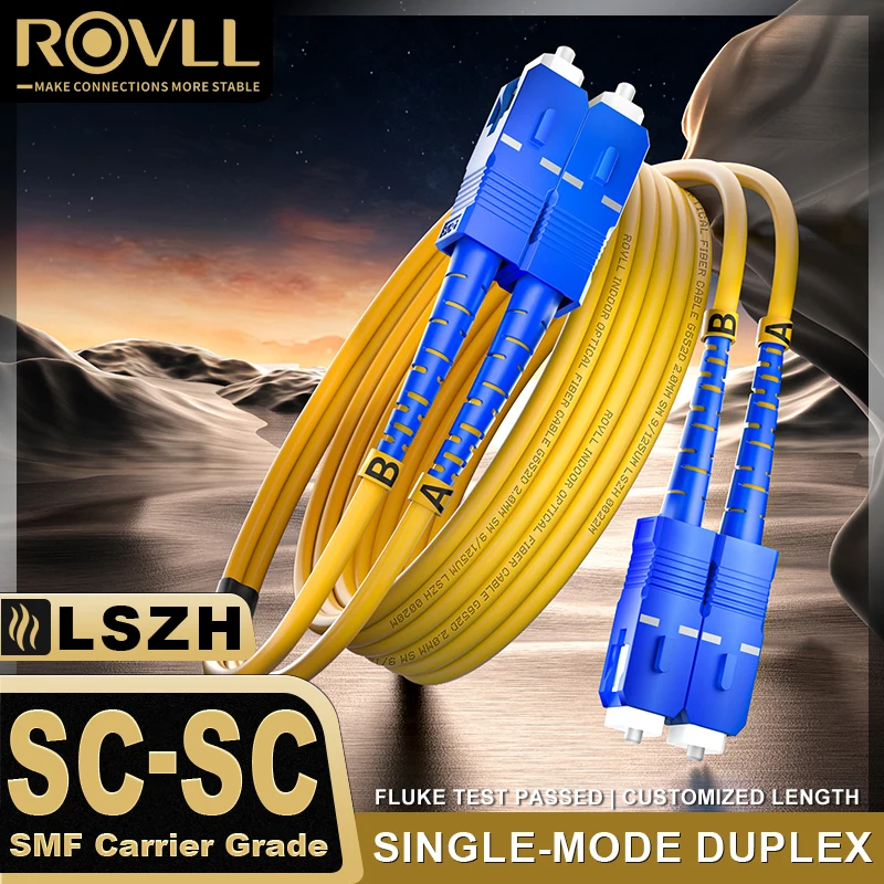 ROVLL SC naar SC UPC glasvezel patchkabel Single Mode Duplex OS2 9/125μm LSZH 2,0 mm glasvezel jumperkabel 1/3/5/10/15m