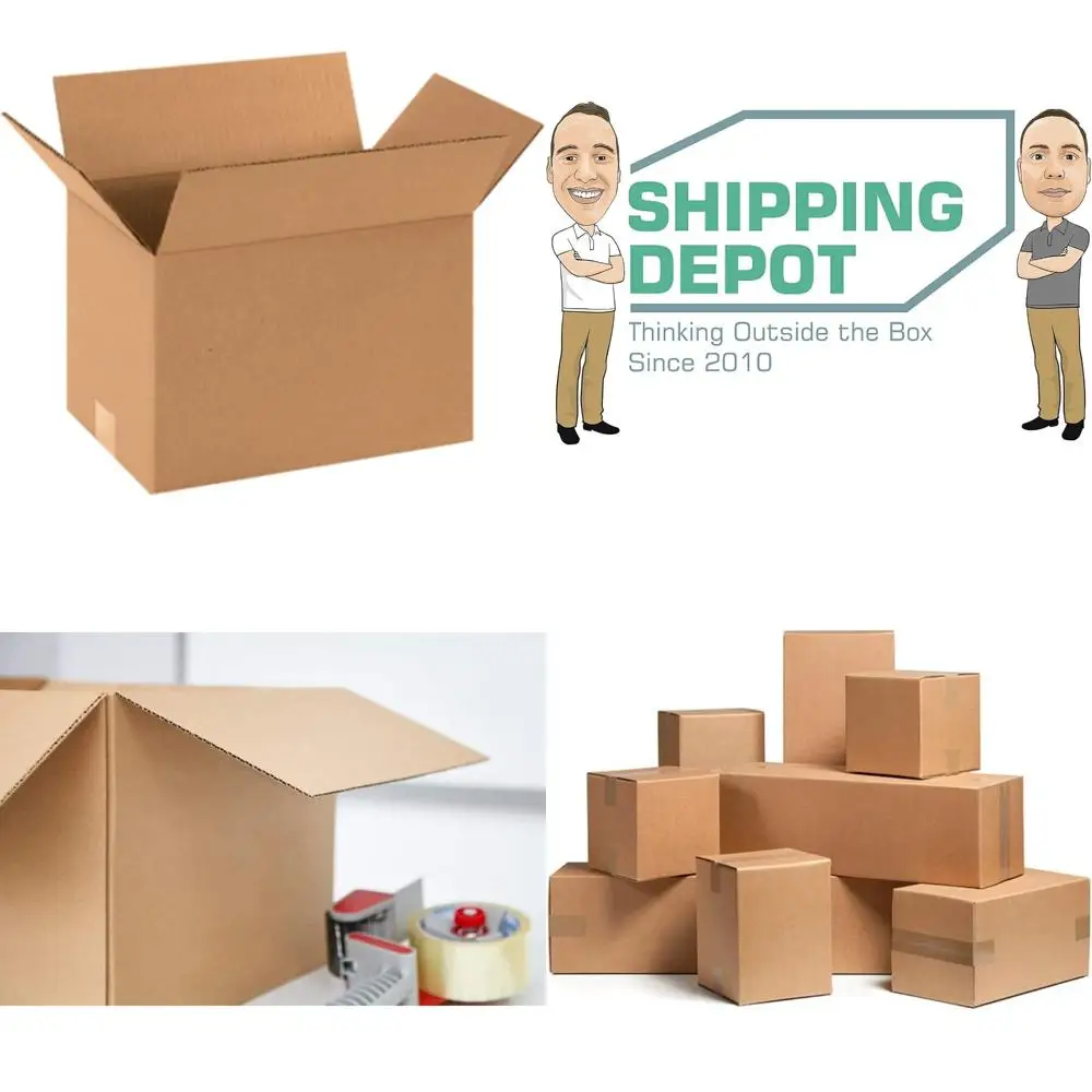 صناديق من الورق المقوى المموج - 12 × 8 × 8 بوصة، عبوة من 50 قطعة، شحن وكرتون متحرك للبريد والتعبئة