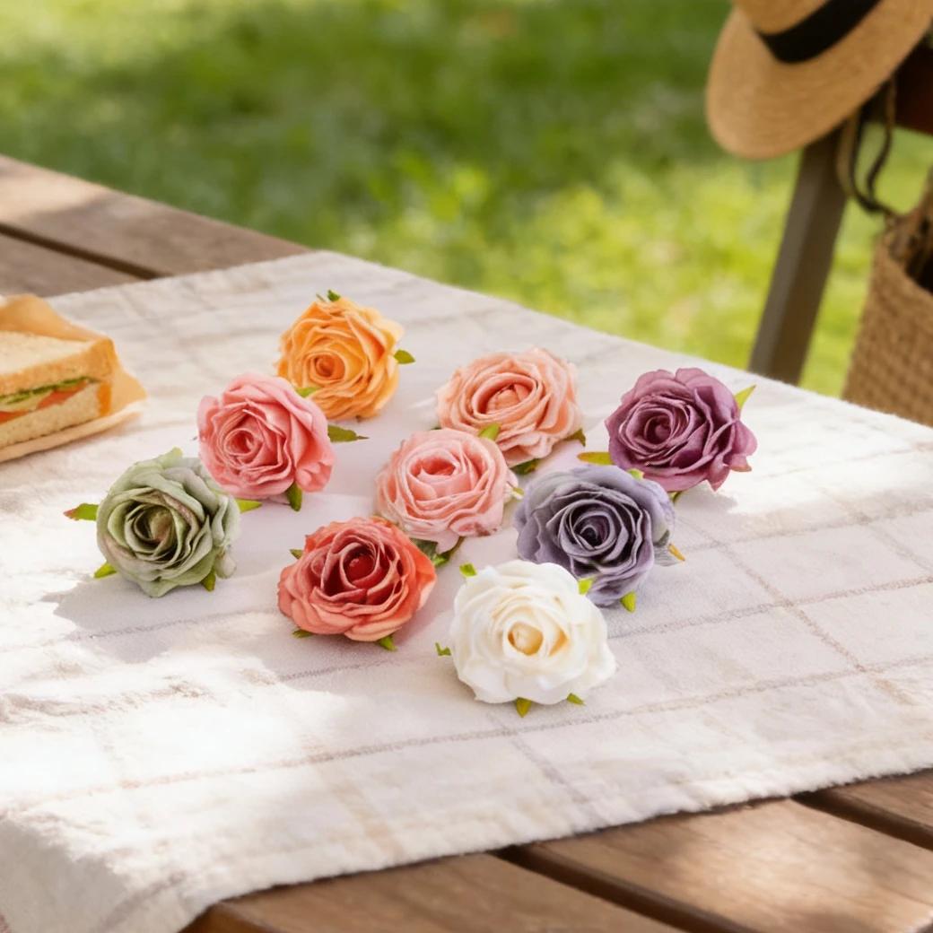 50/100PCS Künstliche Blumen Kopf Hause Zimmer Tisch Decora Valentinstag Hochzeit Garten Rose Bogen Diy Geschenke Candy Box brautstrauß